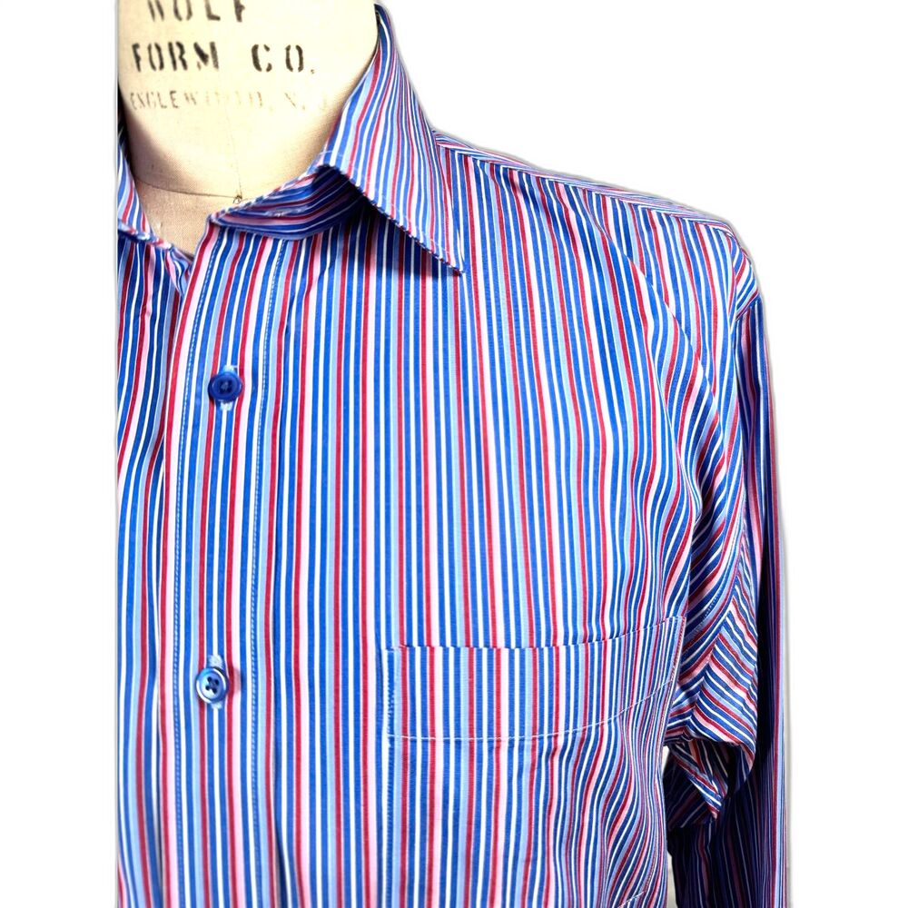 Thomas & Co Smart Casuals Button Up Dress Shirt Size 17 Collar Stays